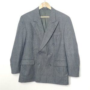 Vintage  Deldicque-Lepoutre Blue Gray Dapper Oversized Plaid Professor Blazer